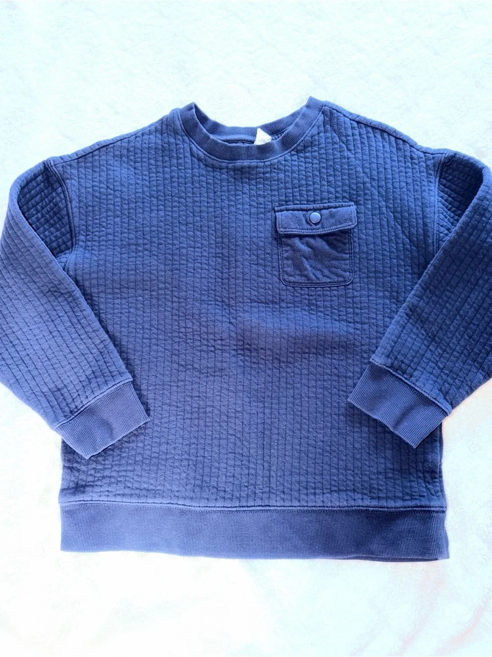 old Navy Boys Navy Quilted Crewneck Sweater